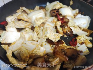 五花肉白菜炒年糕步骤4