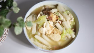 豆腐白菜煮年糕步骤10