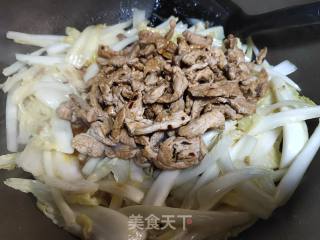 瘦肉炒白菜梗步骤4 瘦肉炒白菜梗步骤4