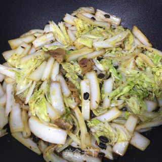 豆豉油渣炒白菜步骤8