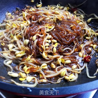 黄豆芽炖粉条步骤9