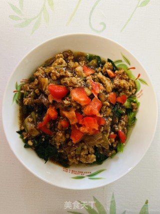 肉末扒菠菜步骤19