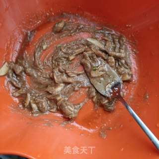 麻汁肉片拌平菇步骤9