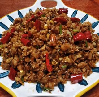 外婆菜炒肉沫步骤12