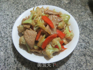 锅巴花菜肉片步骤12