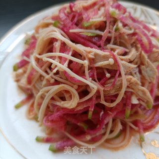 熟肉金针菇拌花心萝卜步骤12 熟肉金针菇拌花心萝卜步骤12