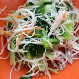 熟肉拌金针菇鸡毛菜步骤9 熟肉拌金针菇鸡毛菜步骤9