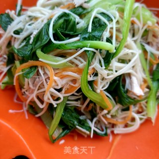 熟肉拌金针菇鸡毛菜步骤11 熟肉拌金针菇鸡毛菜步骤11