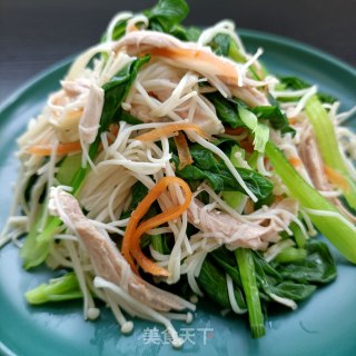 熟肉拌金针菇鸡毛菜步骤12 熟肉拌金针菇鸡毛菜步骤12