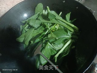 爆炒油菜步骤2
