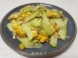 佛手瓜炒鸭蛋步骤7