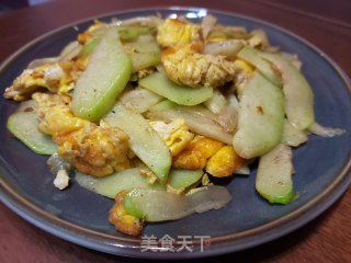佛手瓜炒鸭蛋步骤8