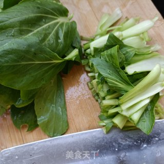 平菇油菜拌熟肉步骤3