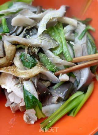 平菇油菜拌熟肉步骤13