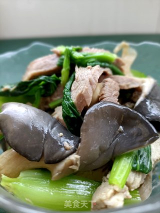 平菇油菜拌熟肉步骤16