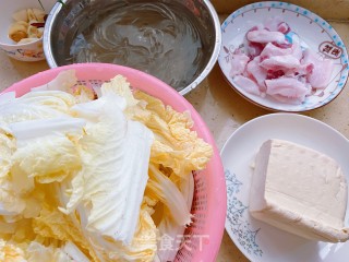 豆腐大白菜炖粉条步骤1