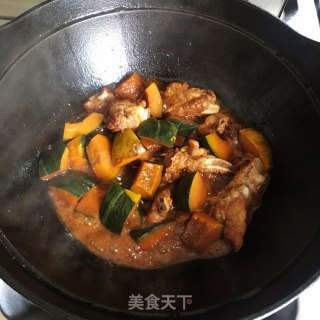 南瓜炖排骨步骤7