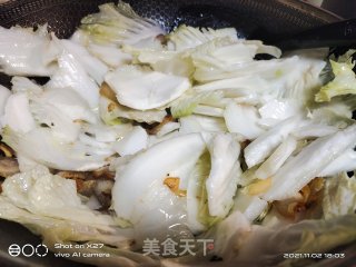 五花肉炒白菜梗步骤3