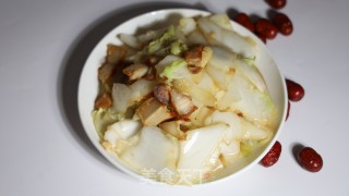 五花肉炒白菜梗步骤6