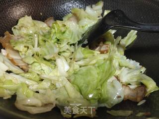 包包菜炒五花肉步骤4