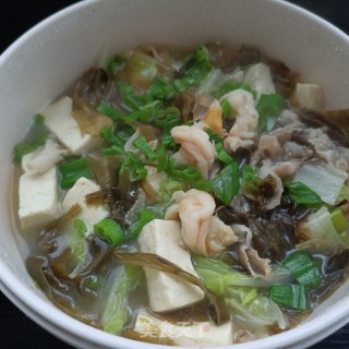 “炖菜”对虾海菜炖豆腐步骤12