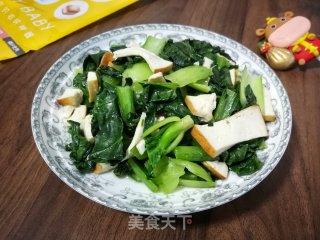 青菜炒豆干步骤6