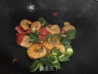 平菇炒青虾步骤9