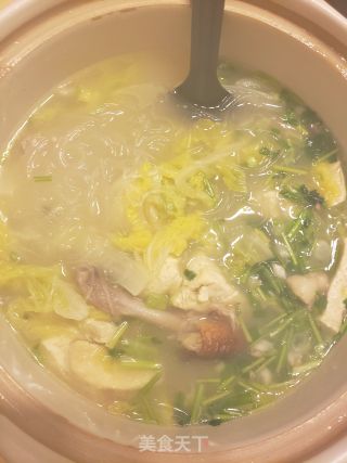 白菜豆腐粉丝鸭架汤步骤9