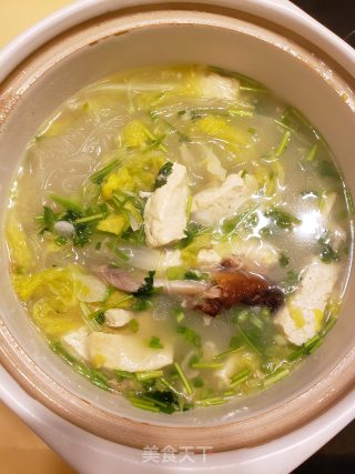 白菜豆腐粉丝鸭架汤步骤10