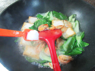 虾干青菜煮老豆腐步骤6