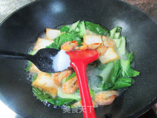 虾干青菜煮老豆腐步骤7