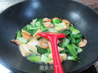 虾干青菜煮老豆腐步骤8
