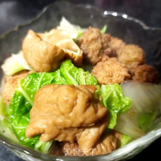 “炖菜”大肠白菜炖萝卜丸子步骤12 “炖菜”大肠白菜炖萝卜丸子步骤12