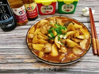 家常快手菜，杏鲍菇炒鸡肉步骤8