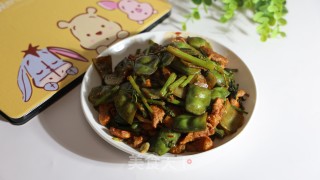 芹菜扁豆炒肉片步骤8