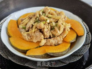 南瓜蒸酥肉步骤6