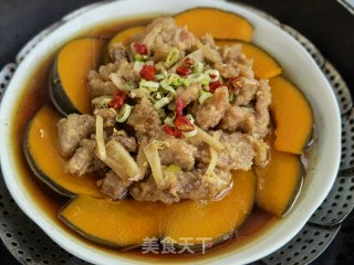 南瓜蒸酥肉步骤7