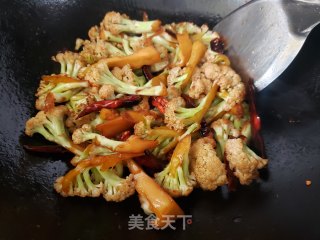 辣炒菜花步骤4