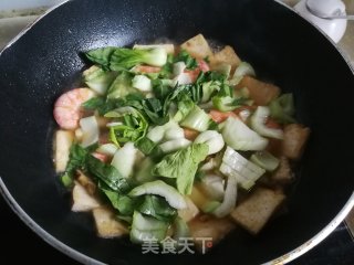 红虾青菜烧豆腐步骤7