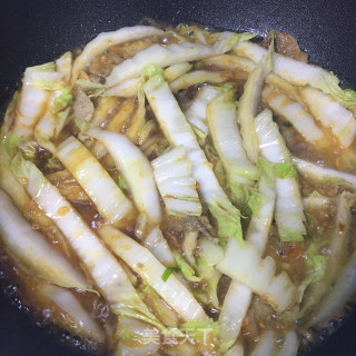 蒜蓉肉片炒白菜步骤7