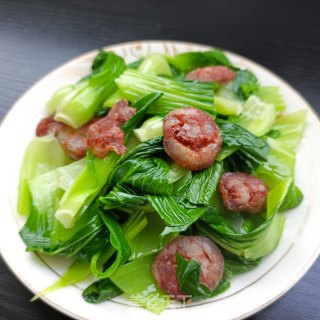 麻辣肠炒油菜步骤15