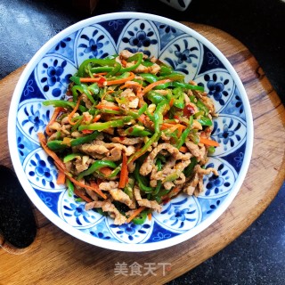 家常青椒炒肉丝步骤12