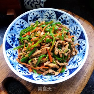 家常青椒炒肉丝步骤11