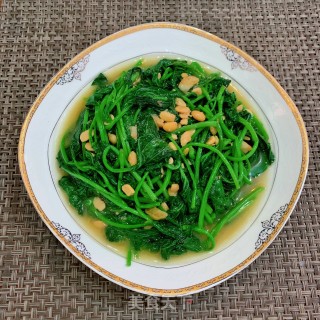 黄豆酱炒番薯叶步骤9