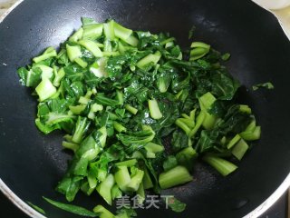 青菜炒荷包蛋步骤7