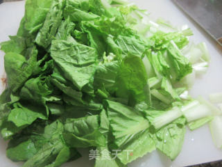 蛋饺莲藕煮毛毛菜步骤2