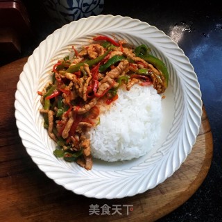 青椒肉丝盖饭步骤13