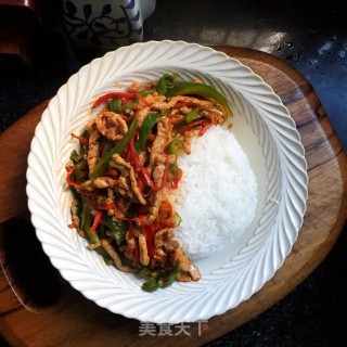 青椒肉丝盖饭步骤12