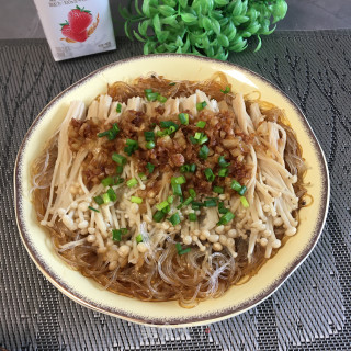 蒜蓉粉丝蒸金针菇步骤9