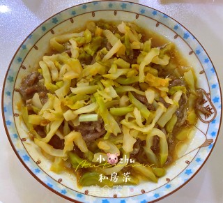 榨菜蒸牛肉丝步骤6